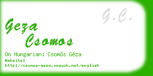 geza csomos business card